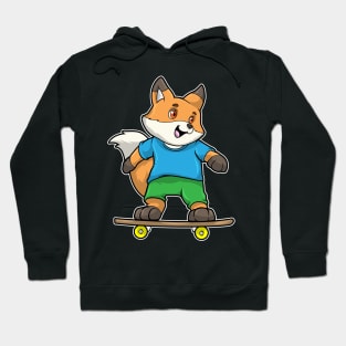 Fox as Skater with Skateboard Hoodie